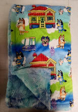 Load image into Gallery viewer, 35x58 Child/Lap Size Bluey&#39;s House/ Sail Away Sorbet