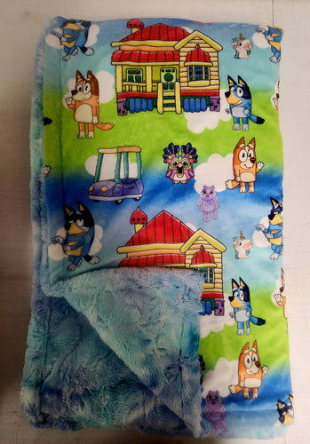 35x58 Child/Lap Size Bluey's House/ Sail Away Sorbet