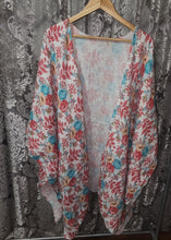 Load image into Gallery viewer, Plus Size Gauze Kimono Cardigan Floral Print