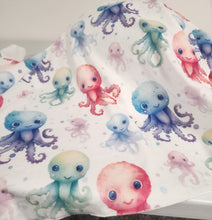 Load image into Gallery viewer, Watercolor Octopus Child / Lap Size DSM Squish Double Sided Minky No Backing Blanket 38x62