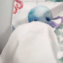 Load image into Gallery viewer, Watercolor Octopus Child / Lap Size DSM Squish Double Sided Minky No Backing Blanket 38x62