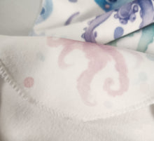 Load image into Gallery viewer, Watercolor Octopus Child / Lap Size DSM Squish Double Sided Minky No Backing Blanket 38x62