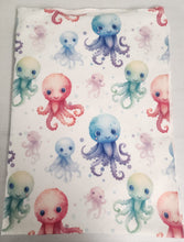 Load image into Gallery viewer, Watercolor Octopus Child / Lap Size DSM Squish Double Sided Minky No Backing Blanket 38x62