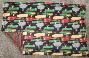 35x57 Child/Lap Size LV Christmas Inspired/ Glitter Stripes Flawed