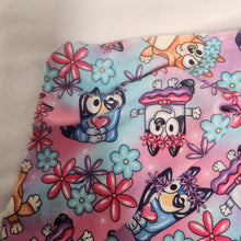 Load image into Gallery viewer, Bluey Flowers Child / Lap Size DSM Squish Double Sided Minky No Backing Blanket 36x59