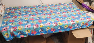 Baby Shark Fam Child / Lap Size DSM Squish Double Sided Minky No Backing Blanket 36x59