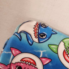 Load image into Gallery viewer, Baby Shark Fam Child / Lap Size DSM Squish Double Sided Minky No Backing Blanket 36x59