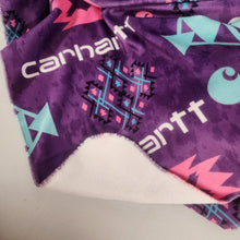 Load image into Gallery viewer, Carhartt Aztec Adult Size DSM Squish Double Sided Minky No Backing Blanket Approximately 60x72