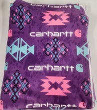 Load image into Gallery viewer, Carhartt Aztec Adult Size DSM Squish Double Sided Minky No Backing Blanket Approximately 60x72