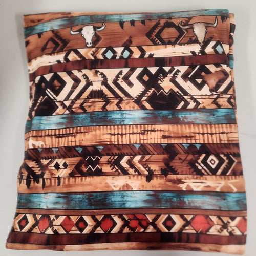 Bull Skull Stripes Adult Size DSM Squish Double Sided Minky No Backing Blanket Approximately 60x72