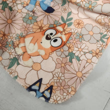 Load image into Gallery viewer, Bluey Floral Adult Size DSM Squish Double Sided Minky No Backing Blanket Approximately 60x72