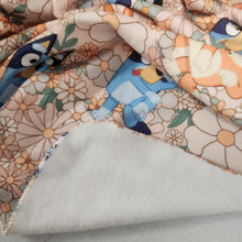 Load image into Gallery viewer, Bluey Floral Adult Size DSM Squish Double Sided Minky No Backing Blanket Approximately 60x72