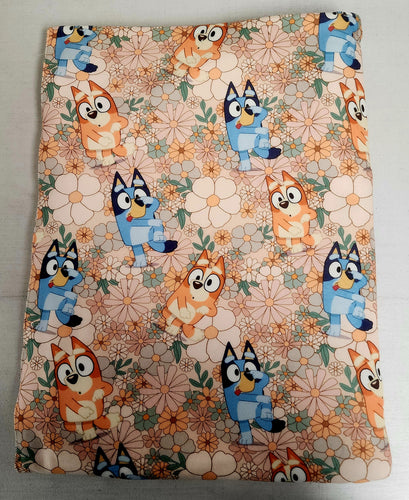 Bluey Floral Adult Size DSM Squish Double Sided Minky No Backing Blanket Approximately 60x72