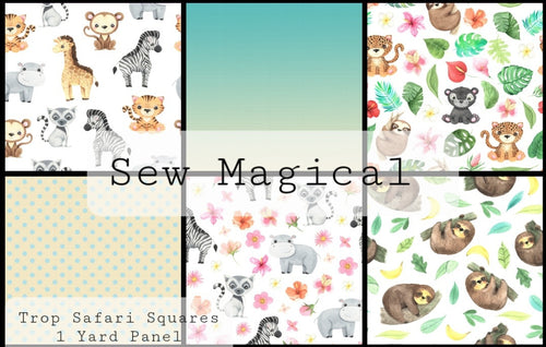 Trop Safari Squares 6Pack  1 Yard Panel