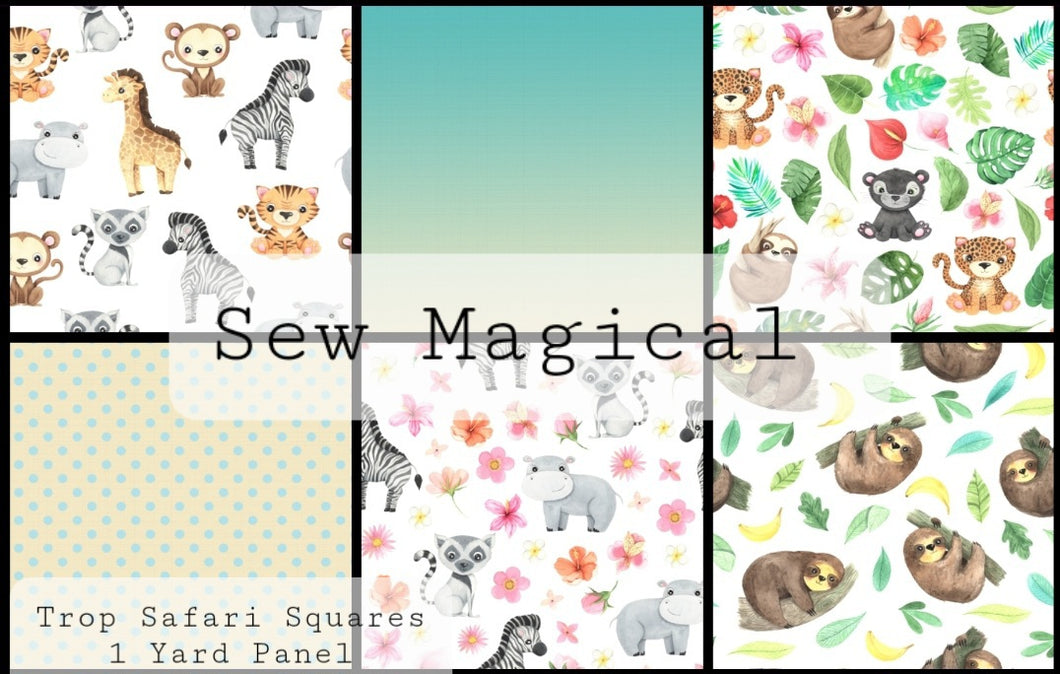 Trop Safari Squares 6Pack  1 Yard Panel