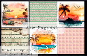 Sunset Squares 6Pack  1 Yard Panel