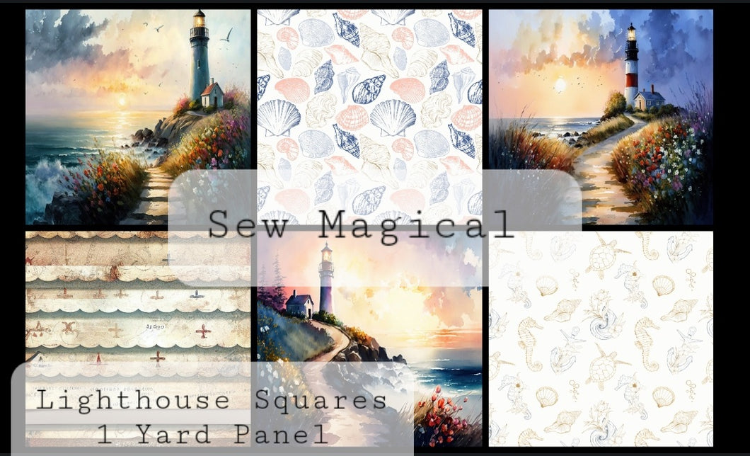 Lighthouse Squares 6Pack  1 Yard Panel