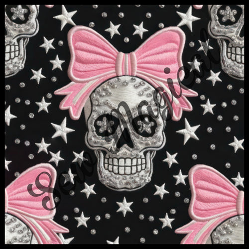 Embroidery Skull Bows