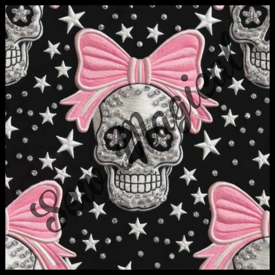 Embroidery Skull Bows