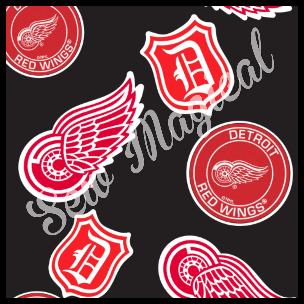Red Wings Stickers Blk
