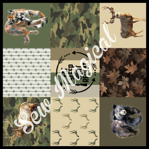 Hunter Patchwork Watercolor Rotate