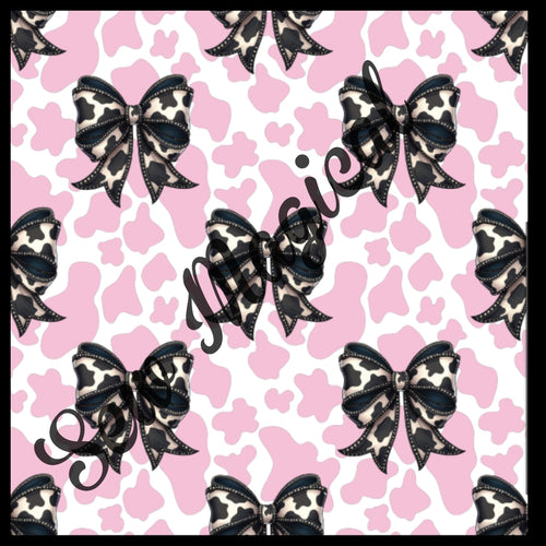 Cow bows pink