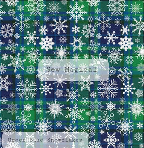 Blue Green Snowflakes