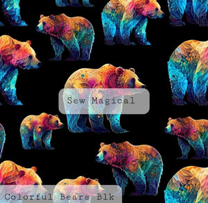 Colorful Bears Blk