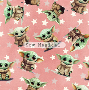 Baby Yoda Pink Stars