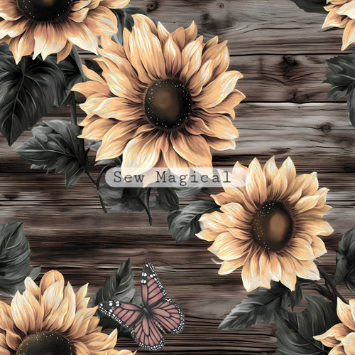 Wood Sunflowers Muted