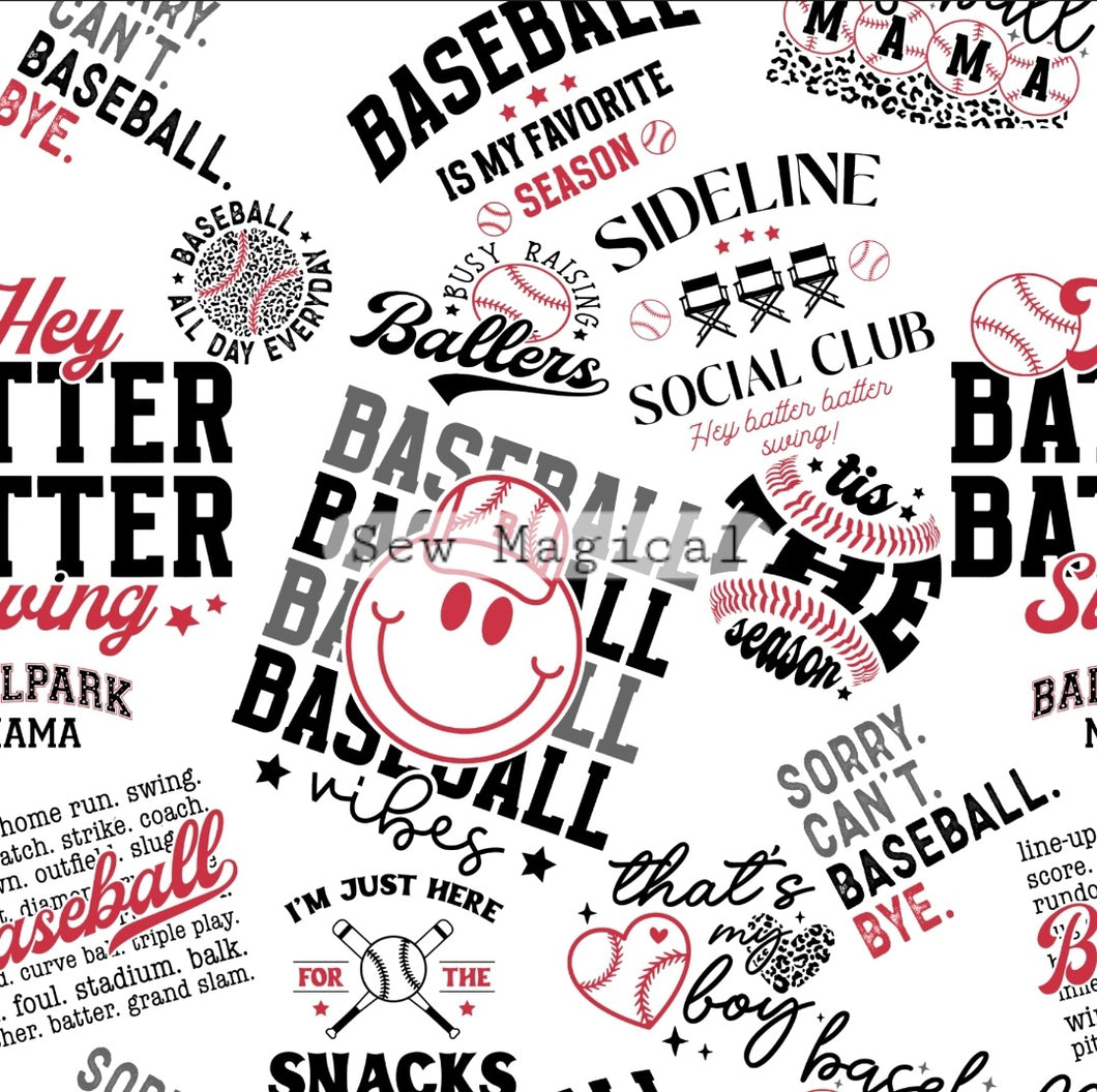 Baseball Words Blk