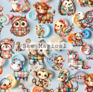 Patchwork Animals Blue