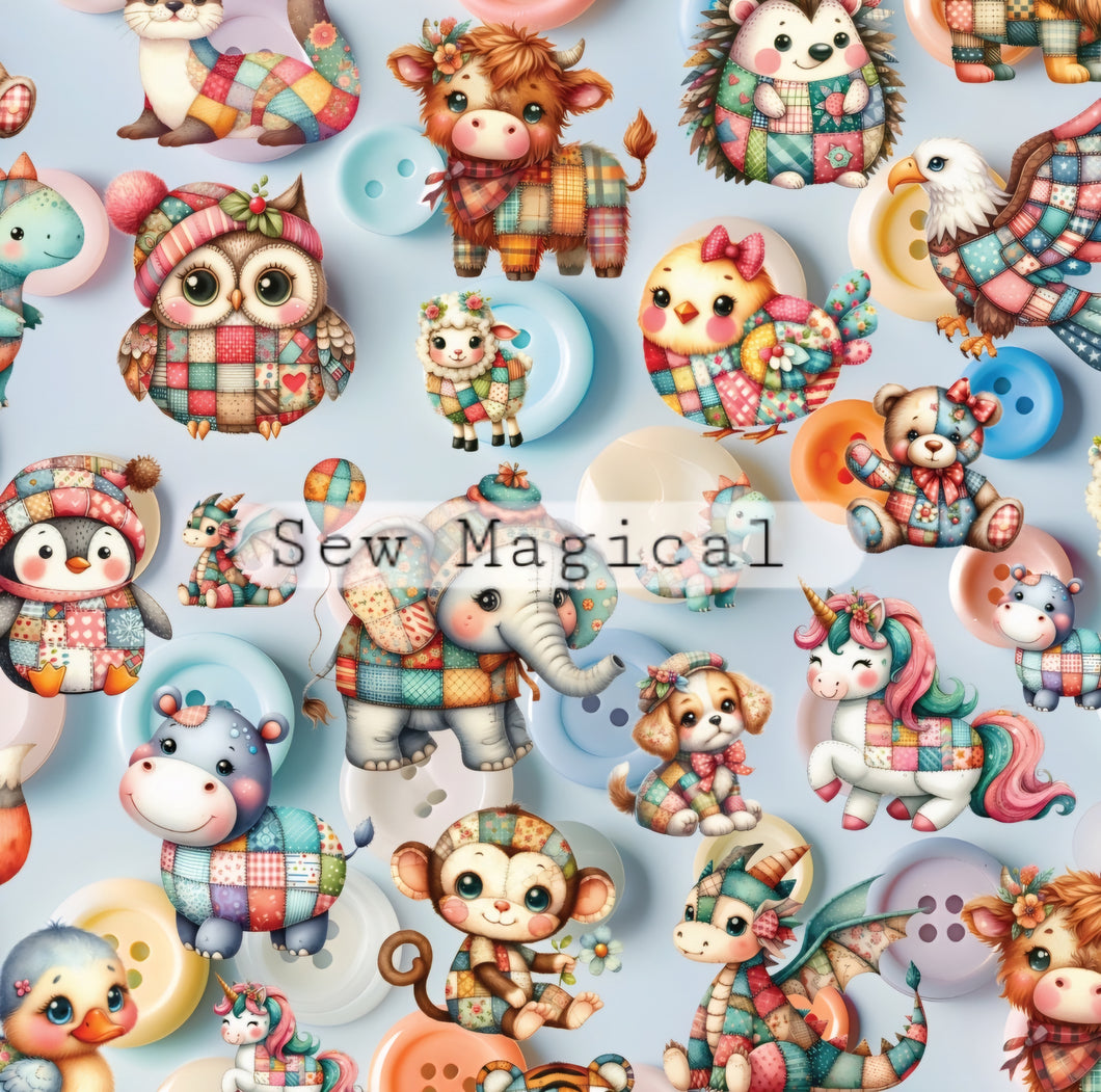 Patchwork Animals Blue