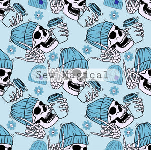 Skull Beanie Blue