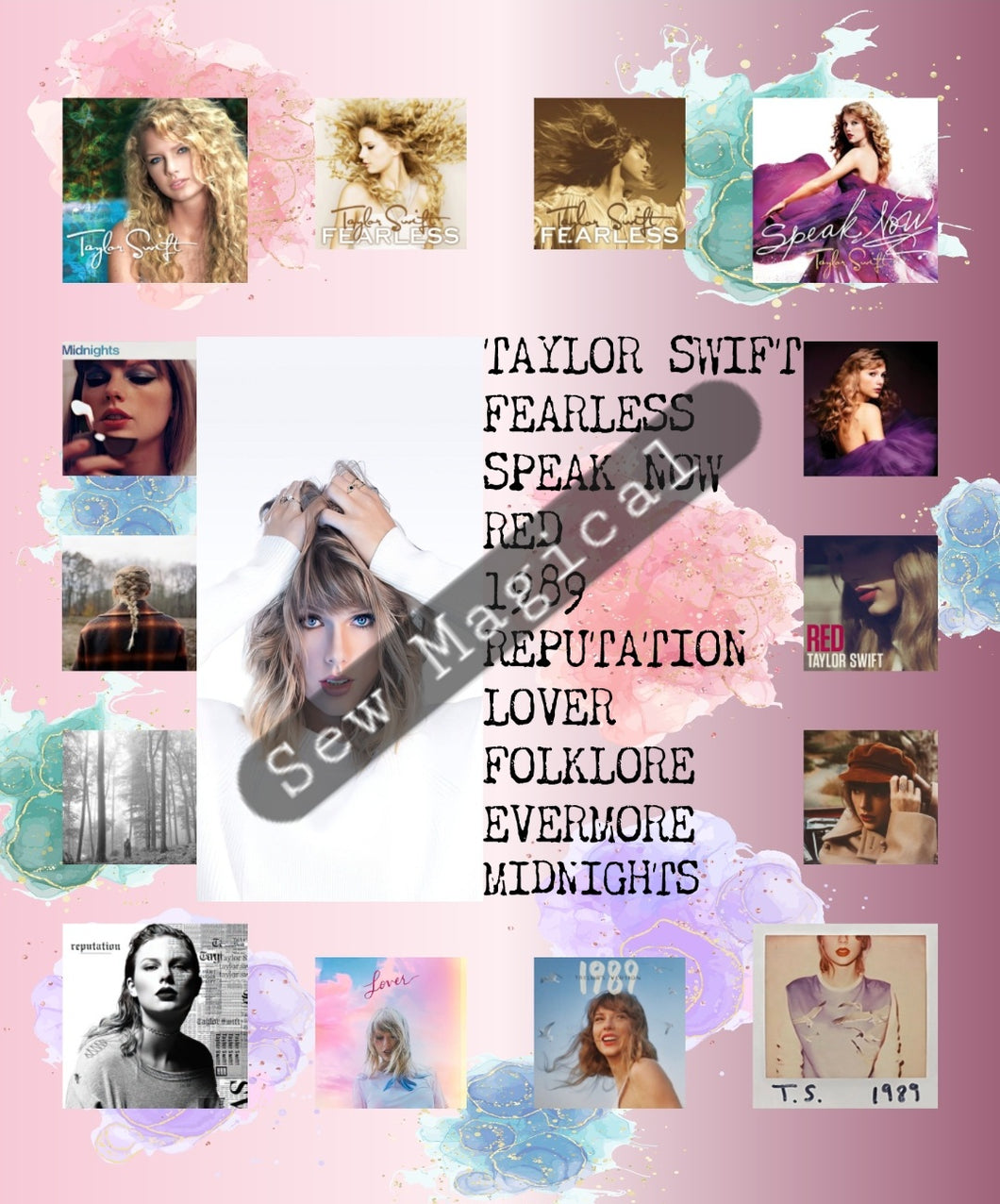 Taylor's Albums Pink 2 Yard Panel