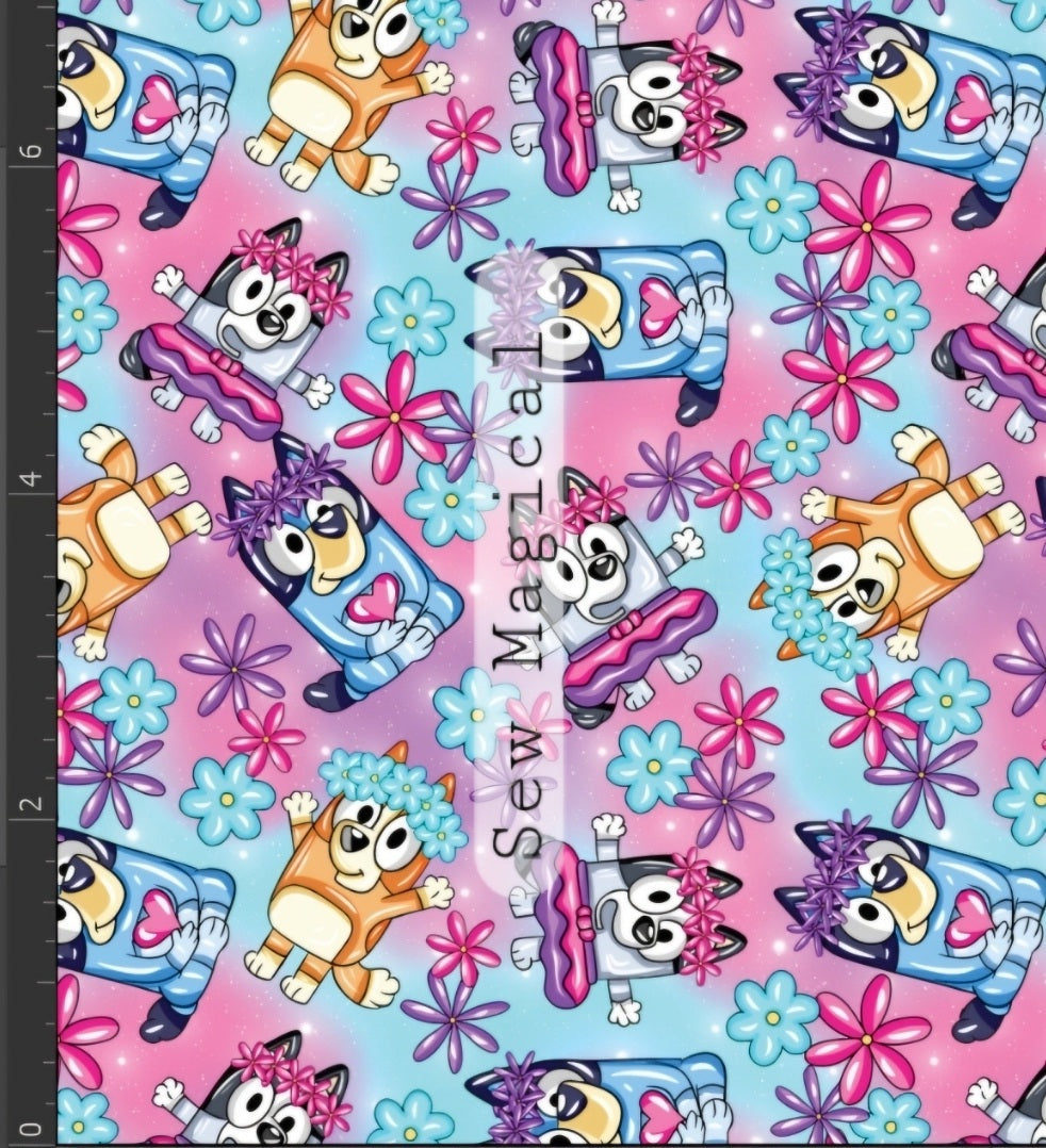 Tiny Bluey Flowers Rotate