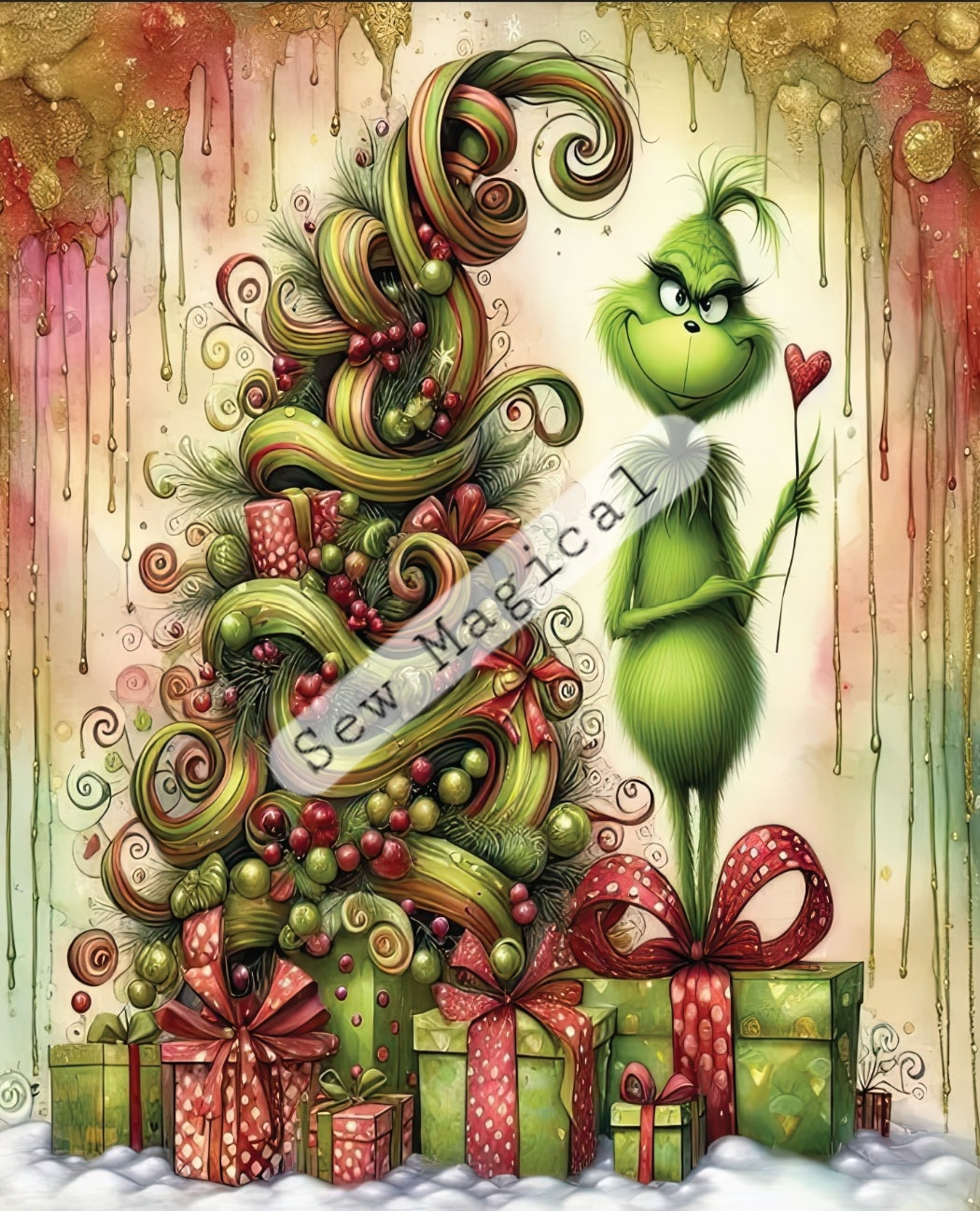 Grinch Swirl 2 Yard Panel