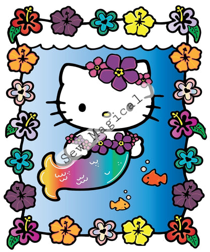 Kitty Mermaid 1 Yard Panel