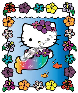 Kitty Mermaid 2 Yard Panel