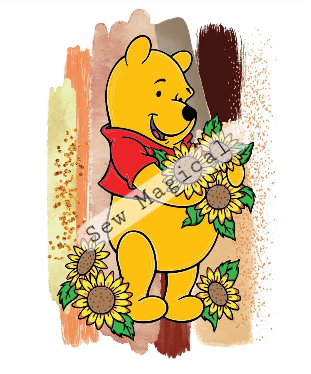 Pooh Sunflowers 1 Yard Panel