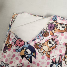 Load image into Gallery viewer, Bluey Easter Child / Lap Size DSM Squish Double Sided Minky No Backing Blanket 36x60