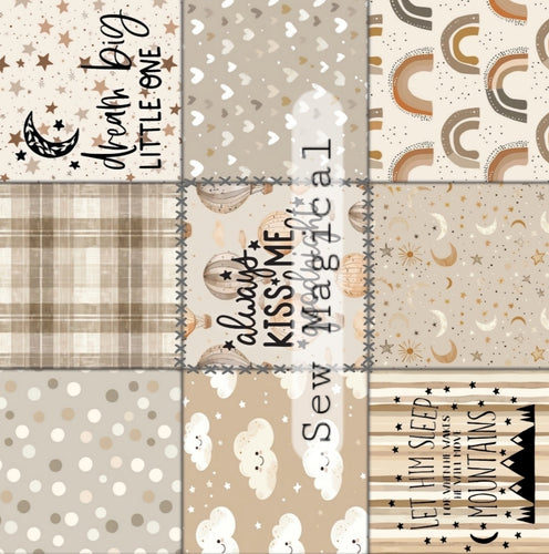 Neutral Patchwork Words Rotate