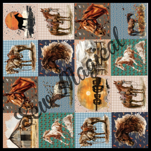 Horse Multi Patchwork Rotate