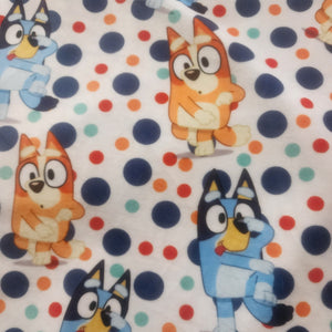 Bluey Dots Child / Lap Size DSM Squish Double Sided Minky No Backing Blanket 36x59