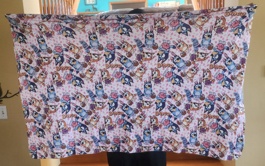 Bluey Easter Child / Lap Size DSM Squish Double Sided Minky No Backing Blanket 36x60
