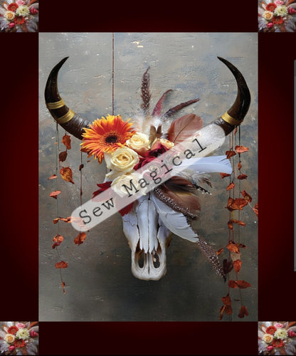 Bull Skulls 2 Yard Panel