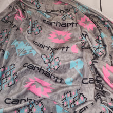 Load image into Gallery viewer, Carhartt Grey Adult Size DSM Squish Double Sided Minky No Backing Blanket Approximately 60x72