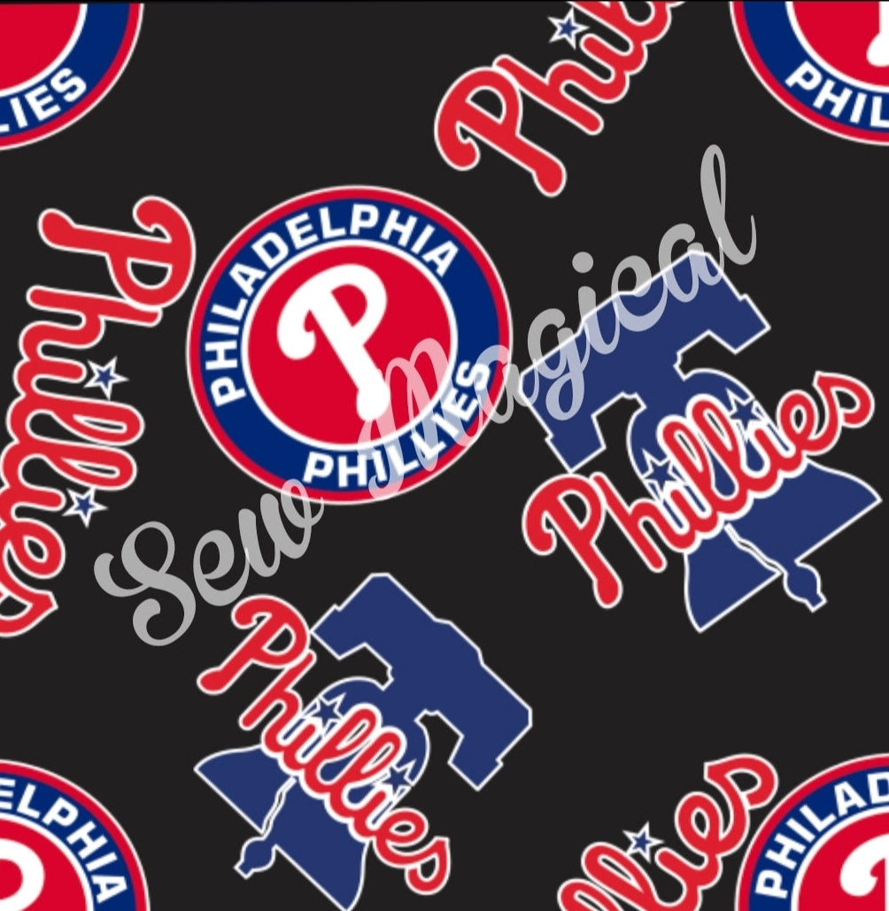 Phillies Stickers Seamless Blk Digital File PNG