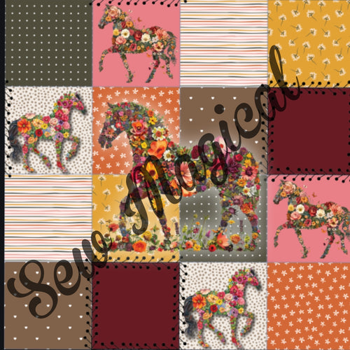 Floral Horse Patchwork