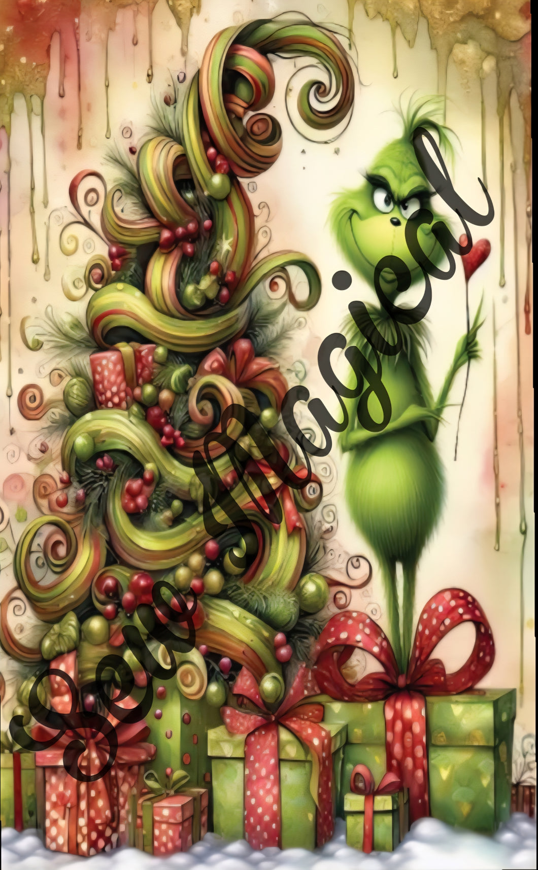 Grinch Swirl 1 Yard Panel